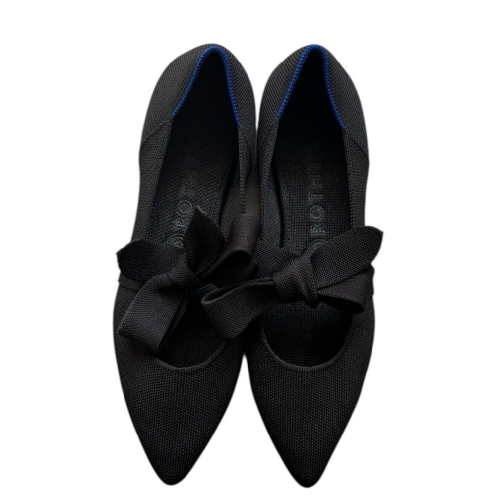 Rothy’s RETIRED Mary Jane Flats with Tie Straps. 
6.5
BLACK